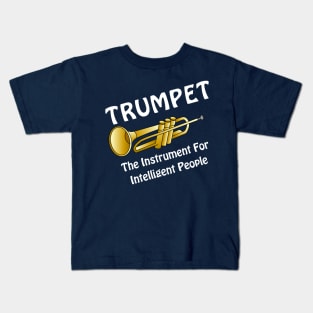 Intelligent Trumpet White Text Kids T-Shirt